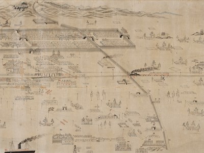 Lot 661 - A LARGE MAP OF THE SHANHAI PASS, LATE QING