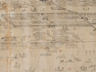 Lot 661 - A LARGE MAP OF THE SHANHAI PASS, LATE QING