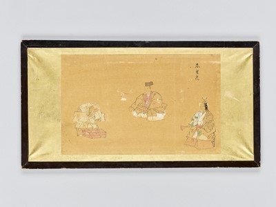 Lot 546 - A SMALL PAINTING OF TAOIST FIGURES, 19TH CENTURY