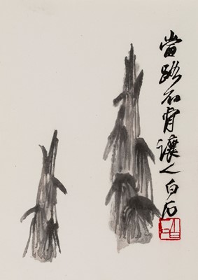 SIX CHINESE COLOR PRINTS, ONE BY QI BAISHI (1864-1957), 1950s