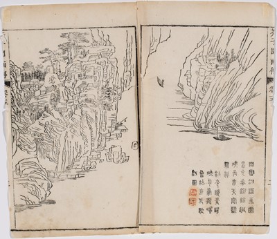 Lot 1043 - SIX CHINESE WOODBLOCK PRINTS FROM THE MUSTARD SEED GARDEN, 18th CENTURY