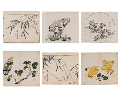 Lot 992 - SIX CHINESE COLOR WOODBLOCK PRINTS, 18th CENTURY