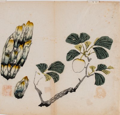 Lot 992 - SIX CHINESE COLOR WOODBLOCK PRINTS, 18th CENTURY
