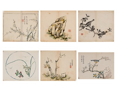 Lot 1093 - SIX CHINESE COLOR WOODBLOCK PRINTS, 18th CENTURY