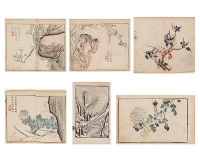 Lot 1096 - SIX CHINESE COLOR WOODBLOCK PRINTS, 18th CENTURY