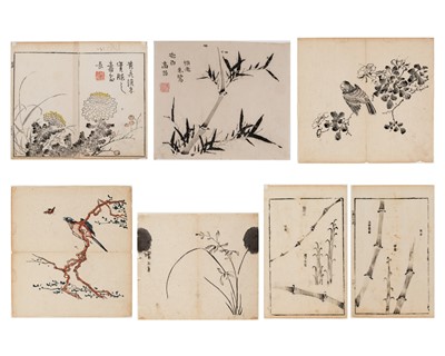 Lot 1098 - SEVEN CHINESE COLOR WOODBLOCK PRINTS, 18th CENTURY