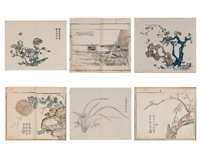 Lot 1101 - SIX CHINESE COLOR WOODBLOCK PRINTS, 18th CENTURY
