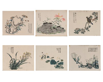 Lot 1103 - SIX CHINESE COLOR WOODBLOCK PRINTS, 18th CENTURY
