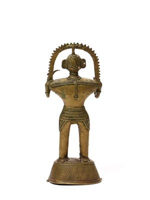 A BASTAR BRONZE OF A GODDESS WITH A TRIDENT AND SCEPTRE