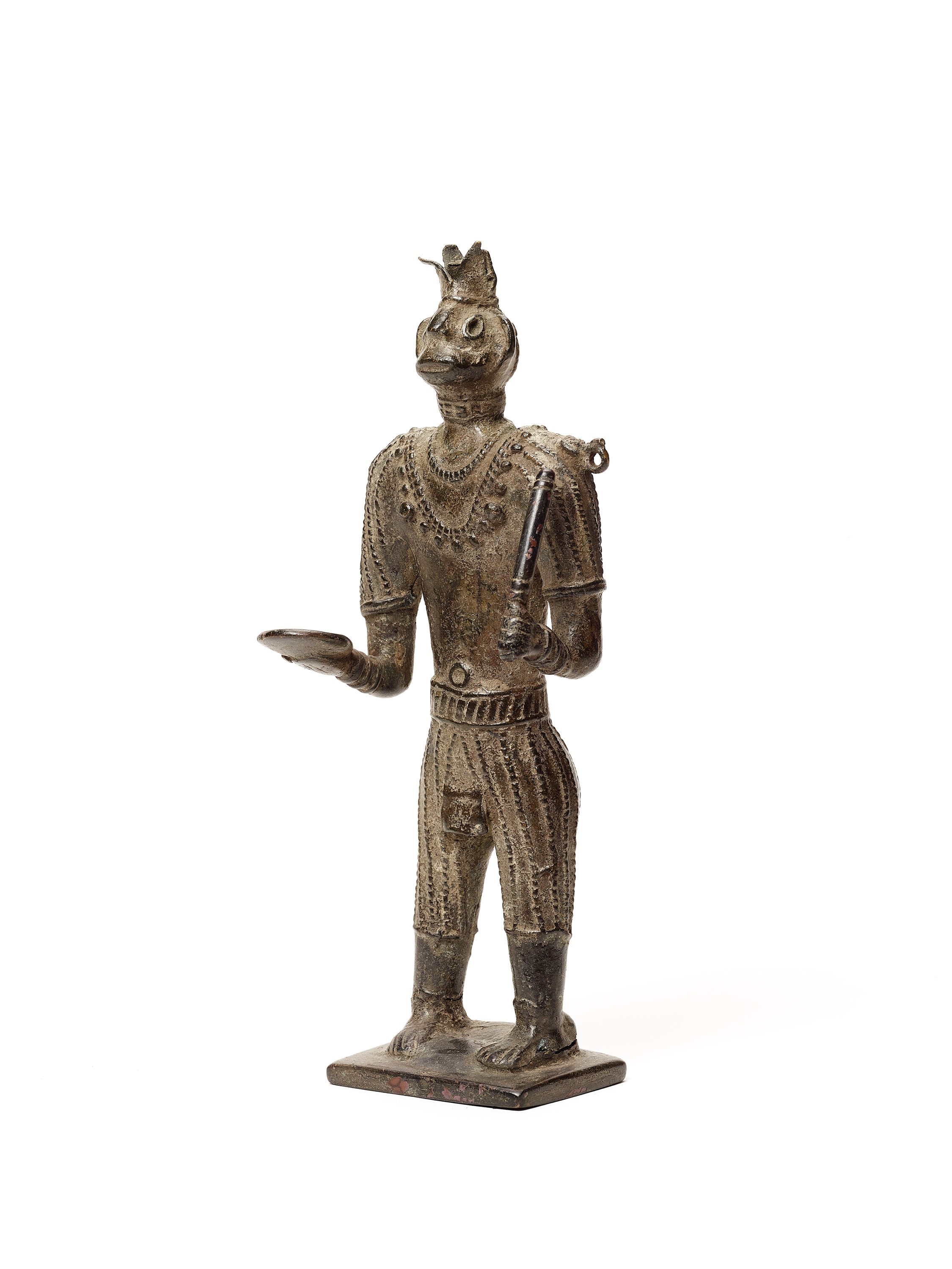 Lot 1262 - A BASTAR BRONZE OF A GODDES WITH A KHAPPAR