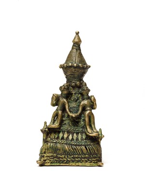 Lot 1333 - A BASTAR BRONZE OF PYRAMID WITH FIGURES