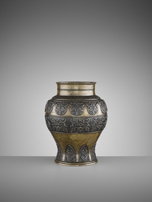 Lot 12 - AN ARCHAISTIC BRONZE BALUSTER VASE, 17TH CENTURY