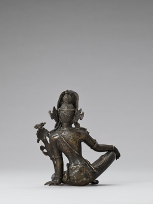 Lot 562 - A NEPALESE BRONZE FIGURE OF INDRA, 18th-19th CENTURY