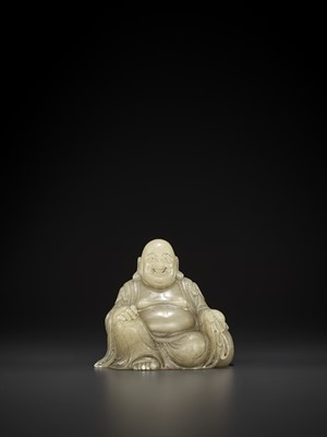Lot 768 - A SOAPSTONE CARVING OF BUDAI, 18TH CENTURY