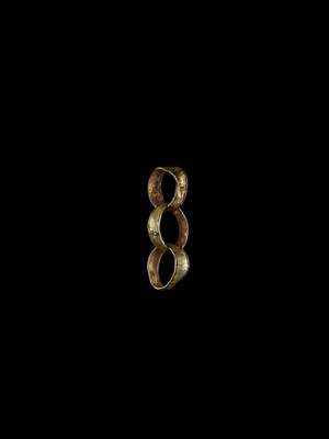 Lot 1281 - THREE THIN CHAM GOLD RINGS