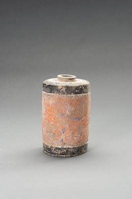 A PAINTED POTTERY ROULEAU VASE, HAN DYNASTY