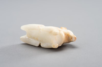 Lot 136 - A WHITE JADE MINIATURE CARVING OF A RAM