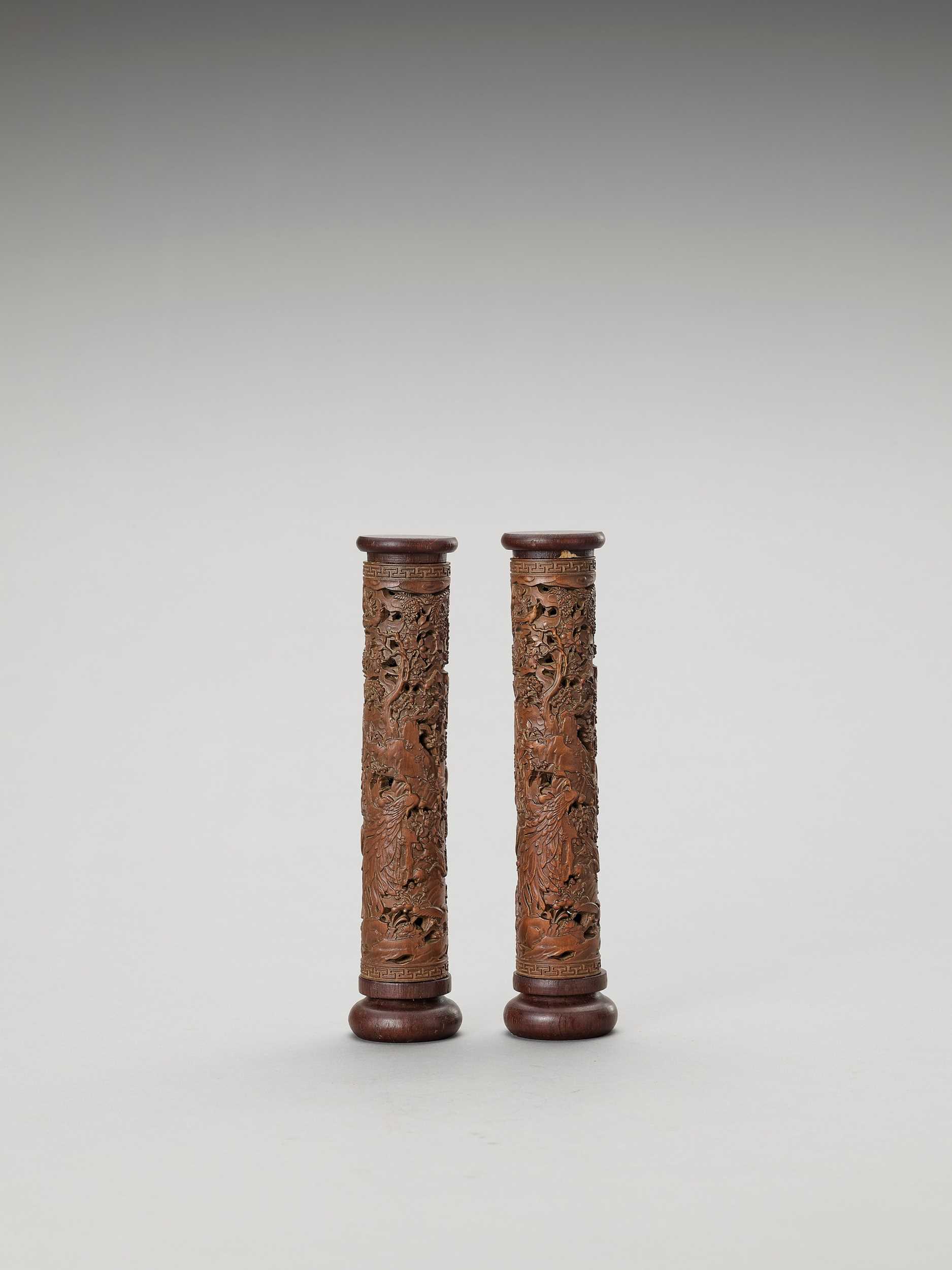 Lot 853 - A PAIR OF CARVED WOOD PARFUMIERS, 20TH CENTURY