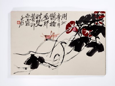Lot 1087 - AN ALBUM WITH 12 WOODBLOCK PRINTS BY QI BAISHI (1864-1957)
