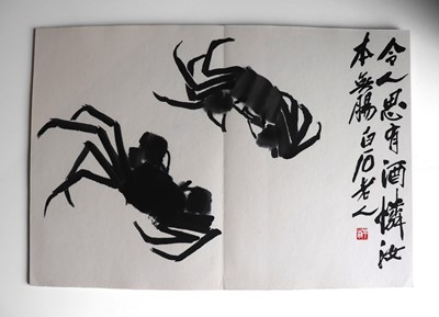 Lot 1087 - AN ALBUM WITH 12 WOODBLOCK PRINTS BY QI BAISHI (1864-1957)
