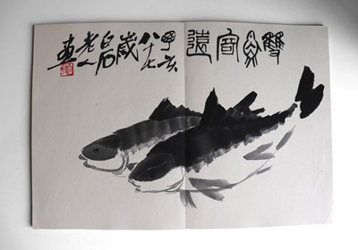 Lot 1087 - AN ALBUM WITH 12 WOODBLOCK PRINTS BY QI BAISHI (1864-1957)