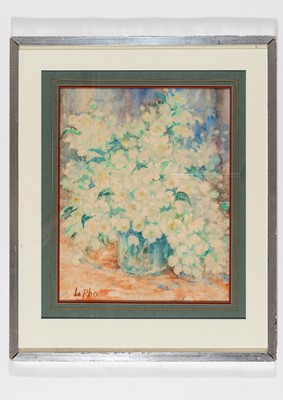 Lot 619 - WATERCOLOR WITH FLOWER STILL LIFE – COPY AFTER LE PHO (1907-2001)