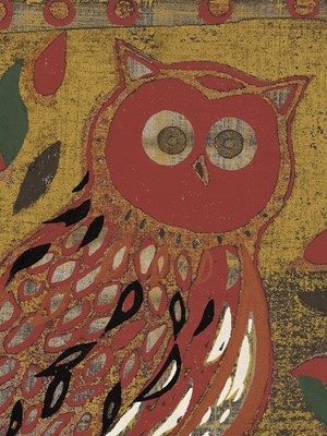 Lot 496 - YOSHIHARU KIMURA: A COLOR WOODBLOCK PRINT OF AN OWL