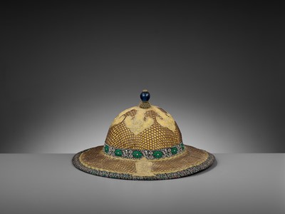 Lot 608 - AN OFFICIAL’S SUN HELMET, QING DYNASTY