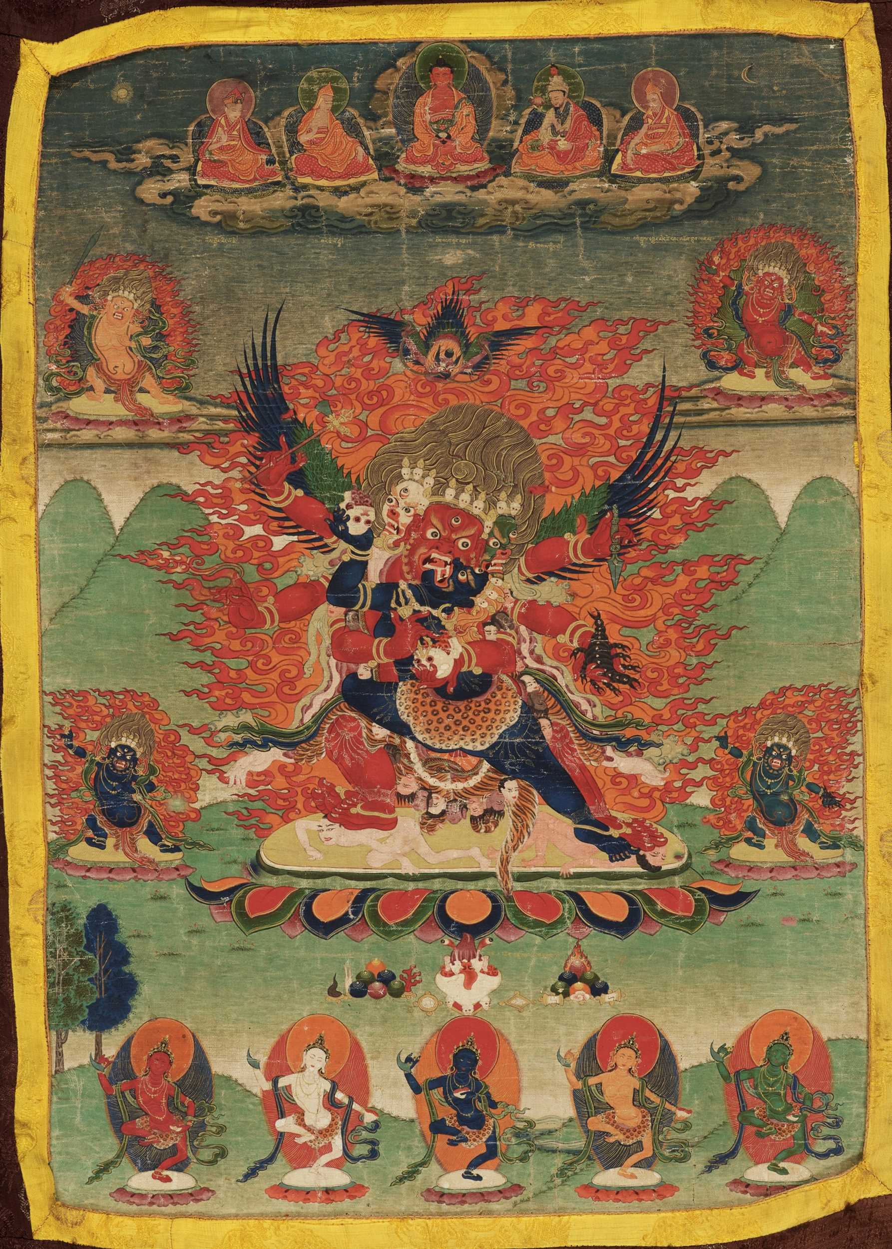 Lot 582 - A THANGKA OF GURU DRAGPO, 18TH-19TH CENTURY