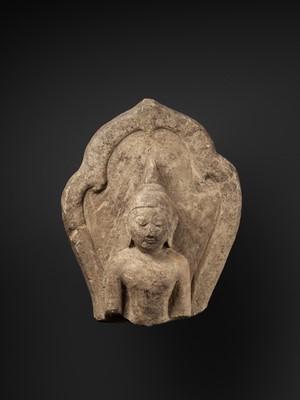 Lot 773 - A PYU SANDSTONE FRAGMENT OF BUDDHA, 9TH-10TH CENTURY