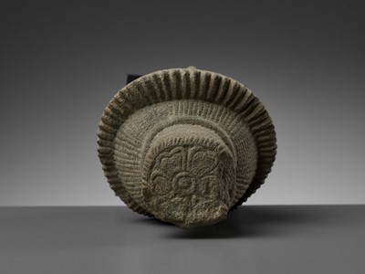 Lot 705 - AN IMPORTANT SANDSTONE HEAD OF SHIVA, ANGKOR WAT STYLE