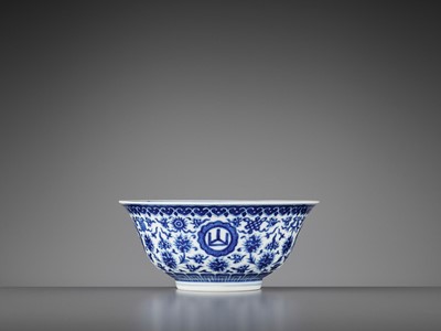 Lot 258 - A BLUE AND WHITE ‘FLORAL’ BOWL, DAOGUANG BING WU MARK AND OF THE PERIOD