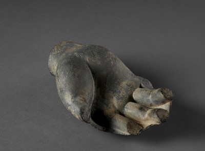 Lot 679 - A LARGE GRAY SCHIST HAND OF BUDDHA, GANDHARA