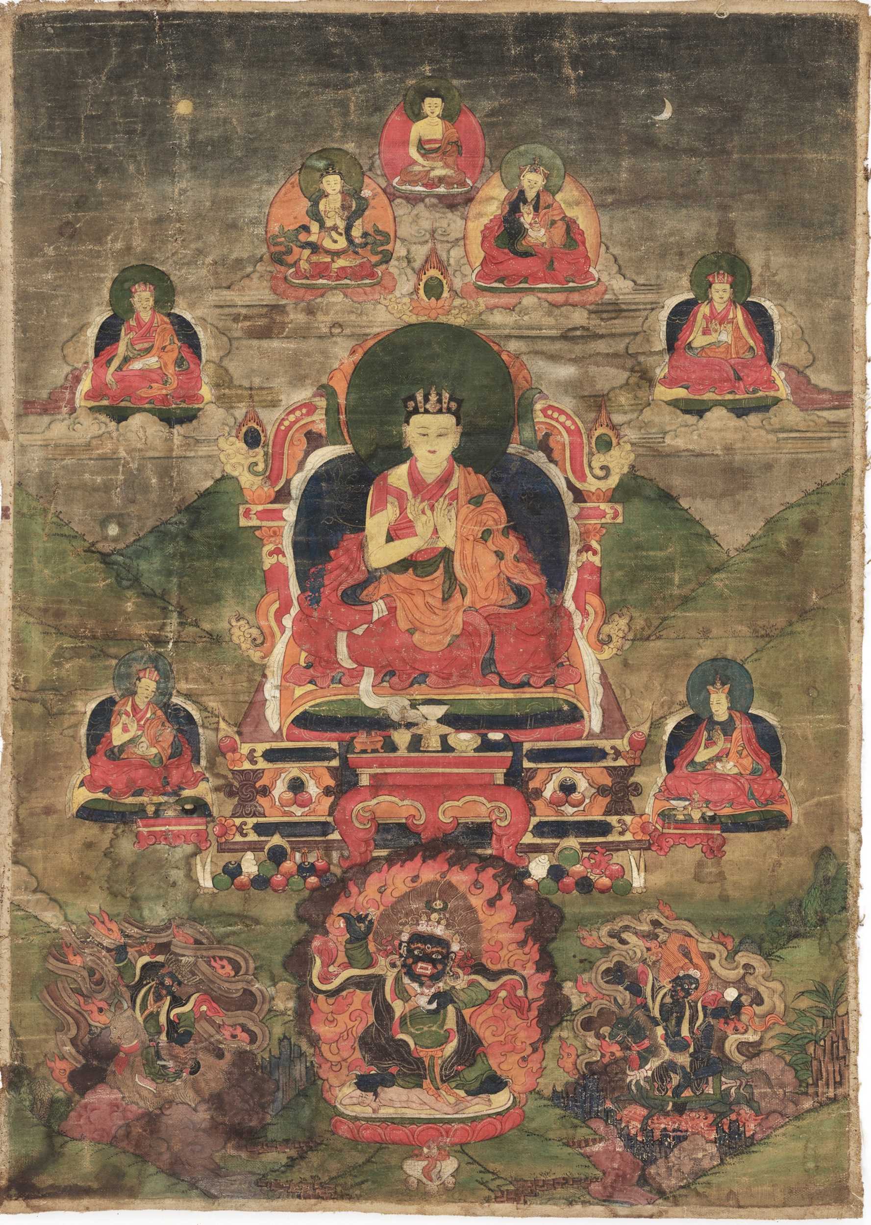 Lot 597 - A THANGKA OF DUDUL DORJE (1733-1797), THE 13TH KARMAPA LAMA