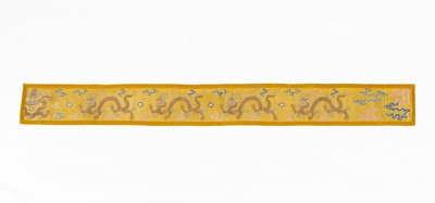 Lot 618 - A VERY LARGE IMPERIAL YELLOW KESI ‘DRAGON’ PANEL, QING DYNASTY