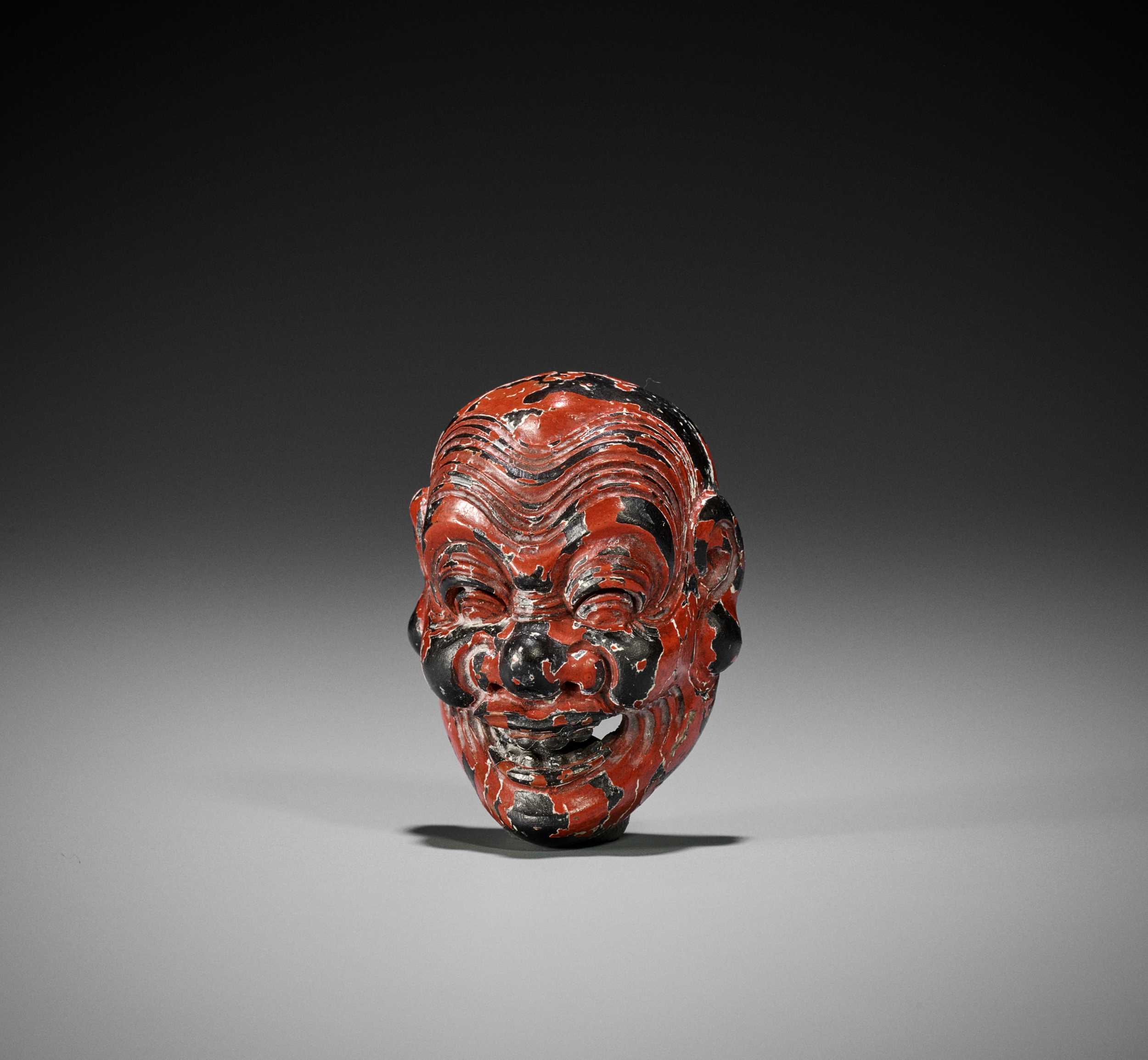 Lot 423 - KYOKA: A NEGORO-STYLE LACQUER BUGAKU MASK