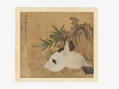 Lot 1071 - ‘PAIR OF DOVES’ BY ZHANG CHONG (c. 1628-1652)