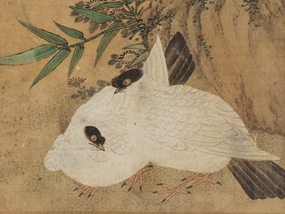 Lot 1071 - ‘PAIR OF DOVES’ BY ZHANG CHONG (c. 1628-1652)