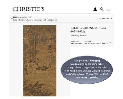 Lot 1071 - ‘PAIR OF DOVES’ BY ZHANG CHONG (c. 1628-1652)