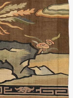 Lot 498 - A VERY LARGE SILK BROCADE ‘PHOENIX’ HANGING, EARLY MING DYNASTY