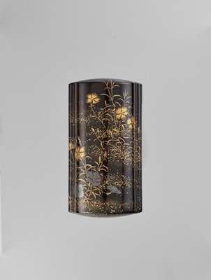 Lot 340 - OSHIN: A LACQUER FIVE-CASE INRO WITH NADESHIKO FLOWERS