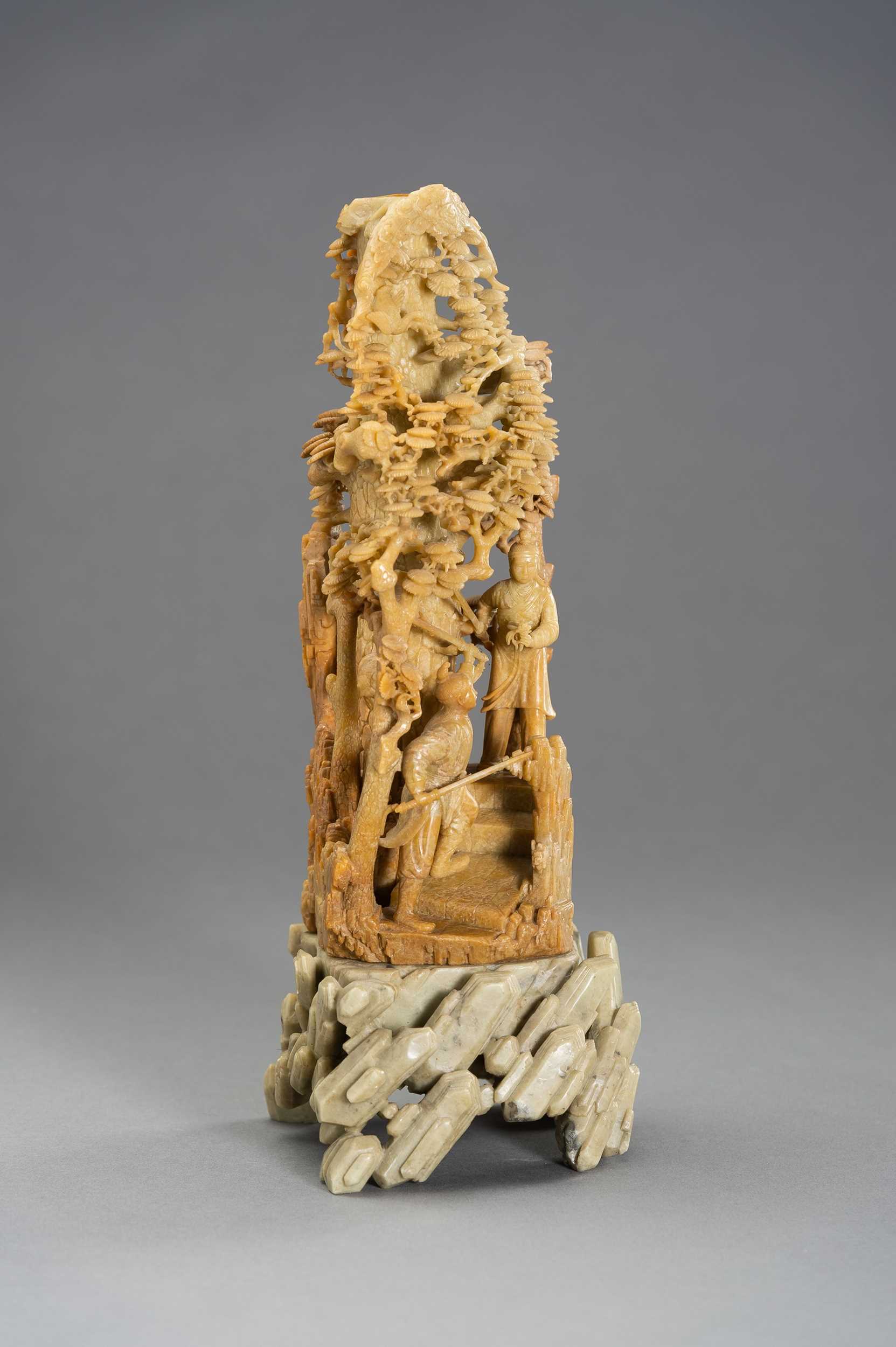 Lot 198 A STUNNNING LARGE SOAPSTONE CARVING