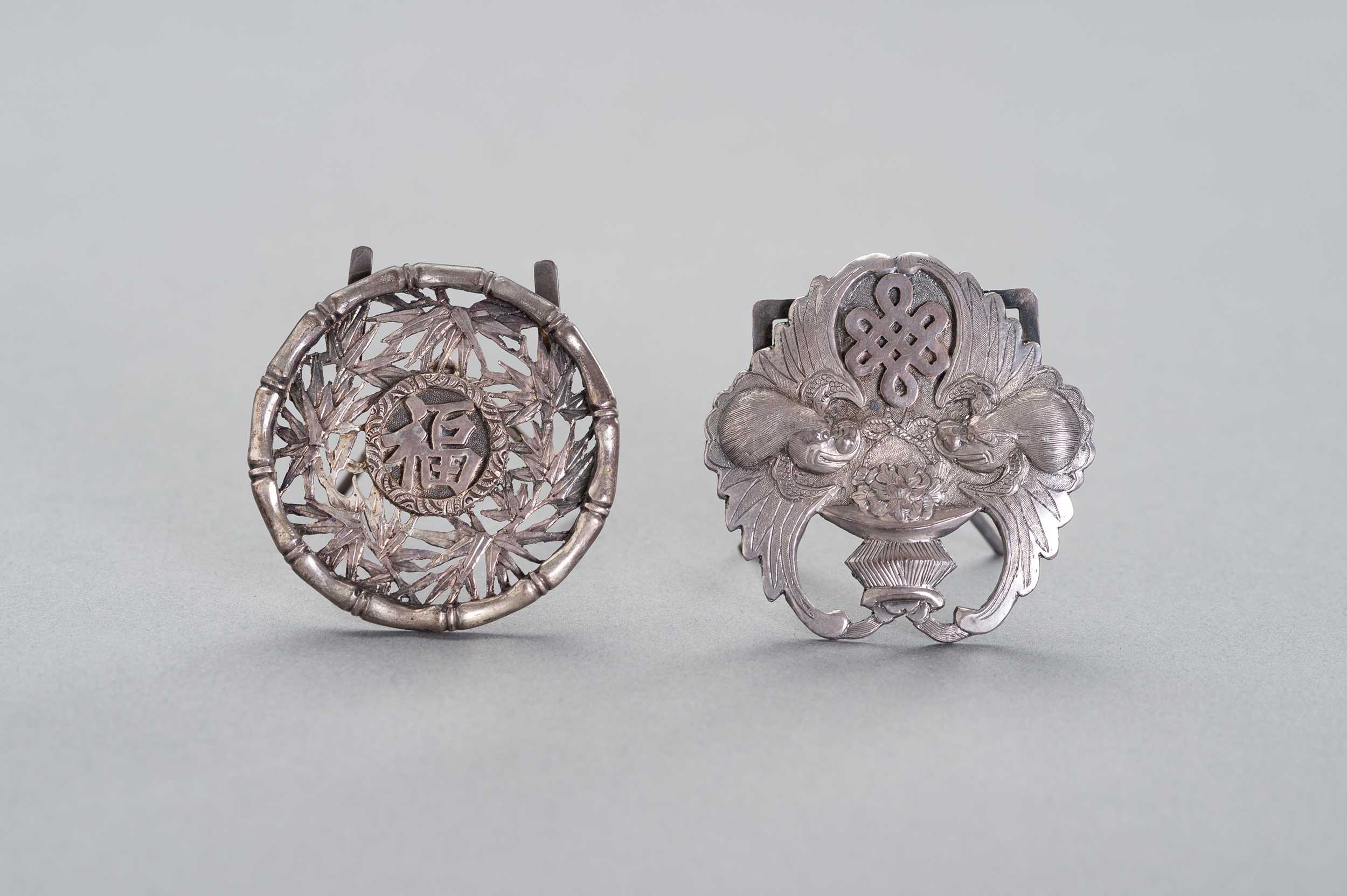 Lot 166 - TWO ´LUCKY´ SILVER PLACEMENT CARD HOLDERS