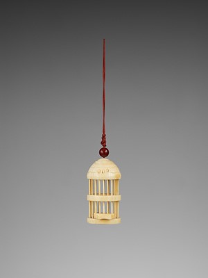 Lot 150 - AN IVORY BIRD CAGE