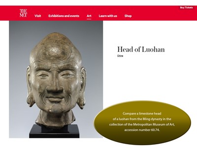 Lot 376 - A GILT AND LACQUERED STUCCO HEAD OF A LUOHAN, YUAN TO MING DYNASTY