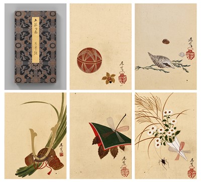 Lot 377 - SHIBATA ZESHIN: AN IMPORTANT ALBUM OF FIVE LACQUER PAINTINGS DEPICTING THE GOSEKKU (FIVE CHIEF FESTIVALS OF JAPAN)