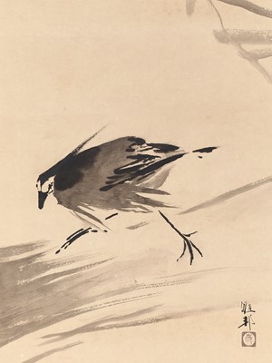 Lot 1192 - HASHIMOTO GAHO (1835-1908): A SCROLL PAINTING OF A GOISAGI (NIGHT HERON)