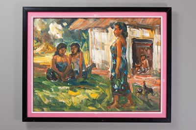 Lot 625 - ´YOUNG LADIES IN THE COUNTRYSIDE” BY SOPHANNARITH (BORN 1960)