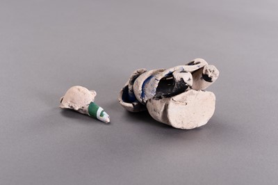 Lot 733 - A GROUP OF FIVE CERAMIC SHIPWRECK FIGURINES