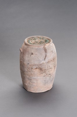 Lot 285 - AN INTERESTING CERAMIC AMPHORA FILLED WITH COINS